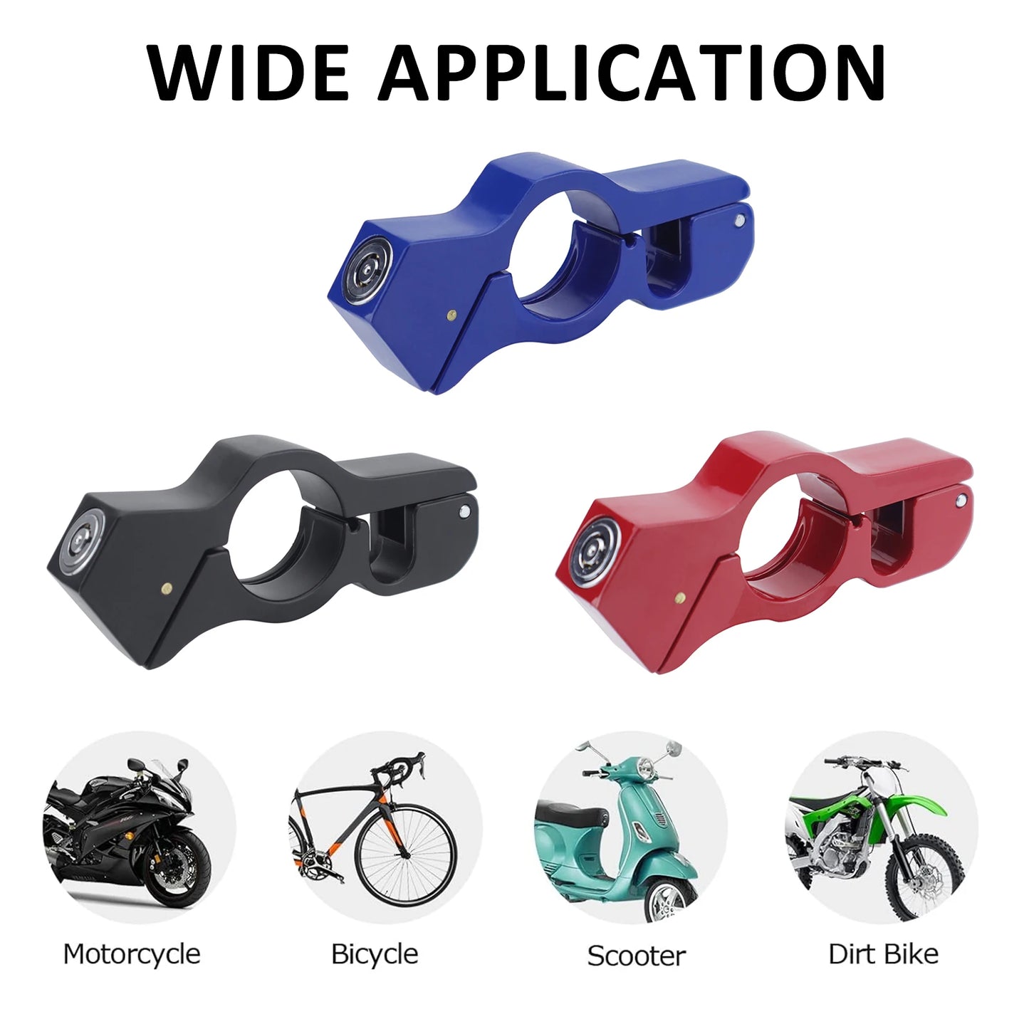 Motorcycle Grip Lock, Heavy Duty Anti Theft Helmet and Brake Lock Secures Bike, Scooter, Moped, ATV Brake Lock