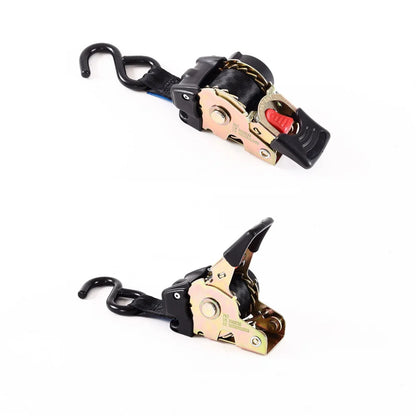 Single Hook 1.6M Tie Down Belts With Automatic Rollup And Ratchet Auto Retractable Easy To Carry Ratchet Tie Down Strap S-hooks