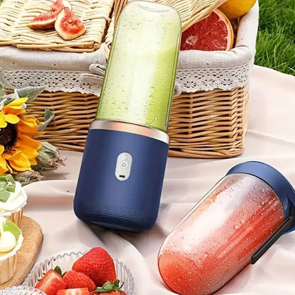 Portable 2 Cup Electric Juicer Blender - USB Rechargeable, 6 BladeCordless Personal Blender for Fruits and Vegetables