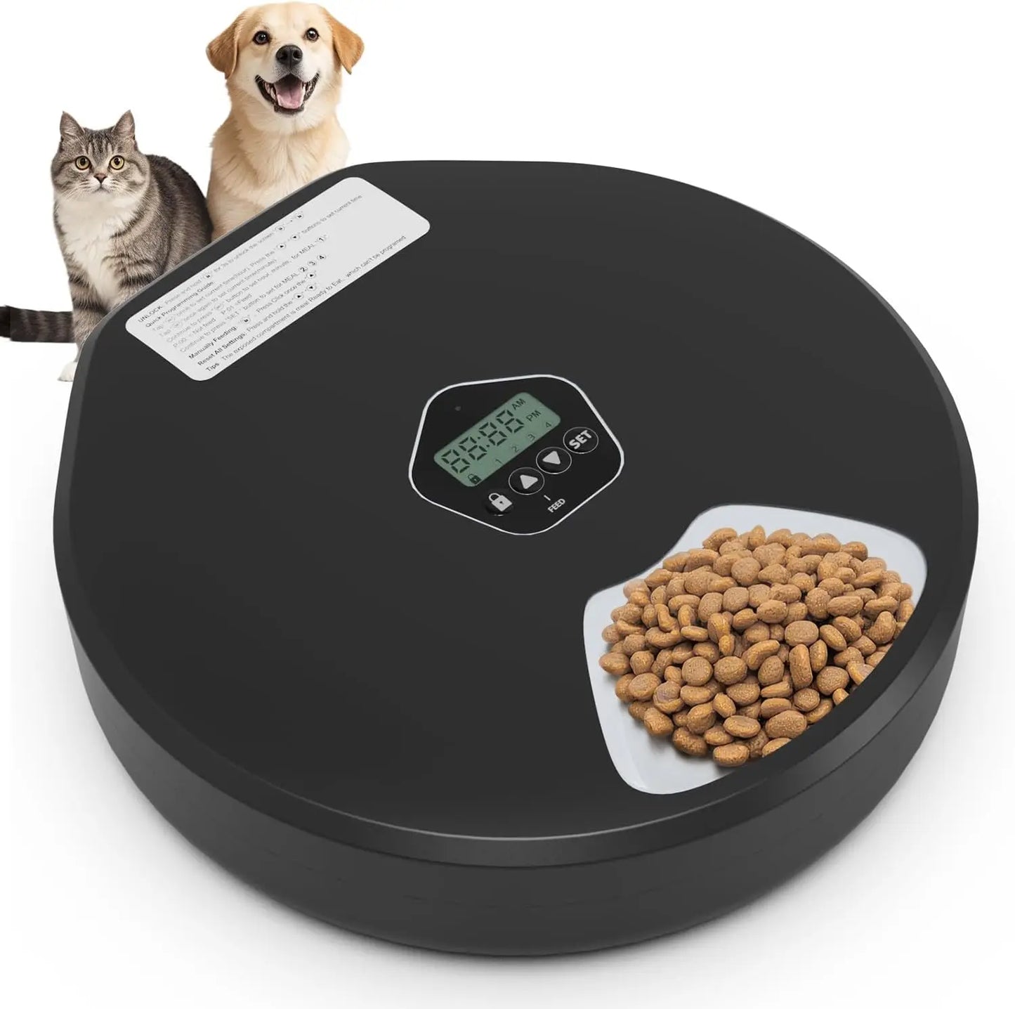 Automatic Wet/Dry Food Pet Feeder 5-Meal Timer Dispenser Programmable Smart Feeder for Cat/Dog Small Pet Supplies