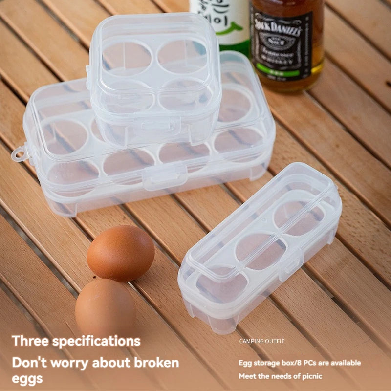 Egg Storage Box With Lid Kitchen Refrigerator Egg Box Egg Drop Rack Egg Storage Box Fridge Egg Organizer 3/4/8 Grid Egg Tray