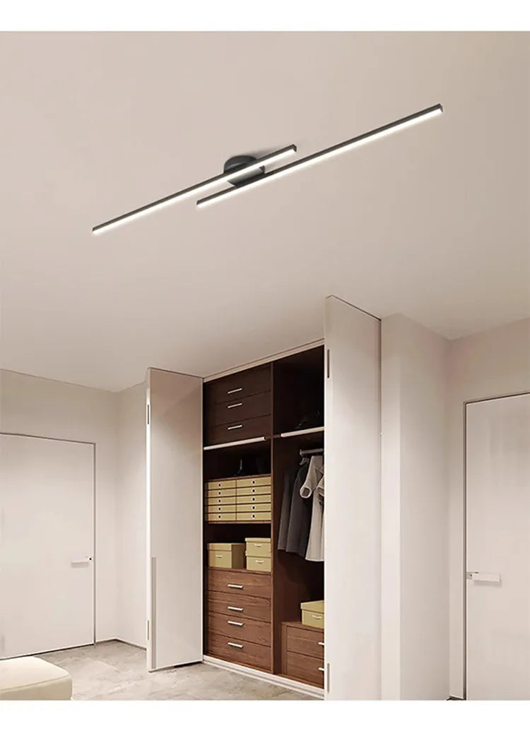 Long Aluminium LED Ceiling Light Modern Creative Design Ceiling Lamp Indoor Lighting Fixture Hallway Balcony Aisle Office Lustre