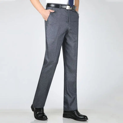 Work Man Suits Pants High Waist Baggy Office Trousers for Men Fluid Draped Wear Anti-wrinkle Chinese Homme Fabric Summer 2024 Up