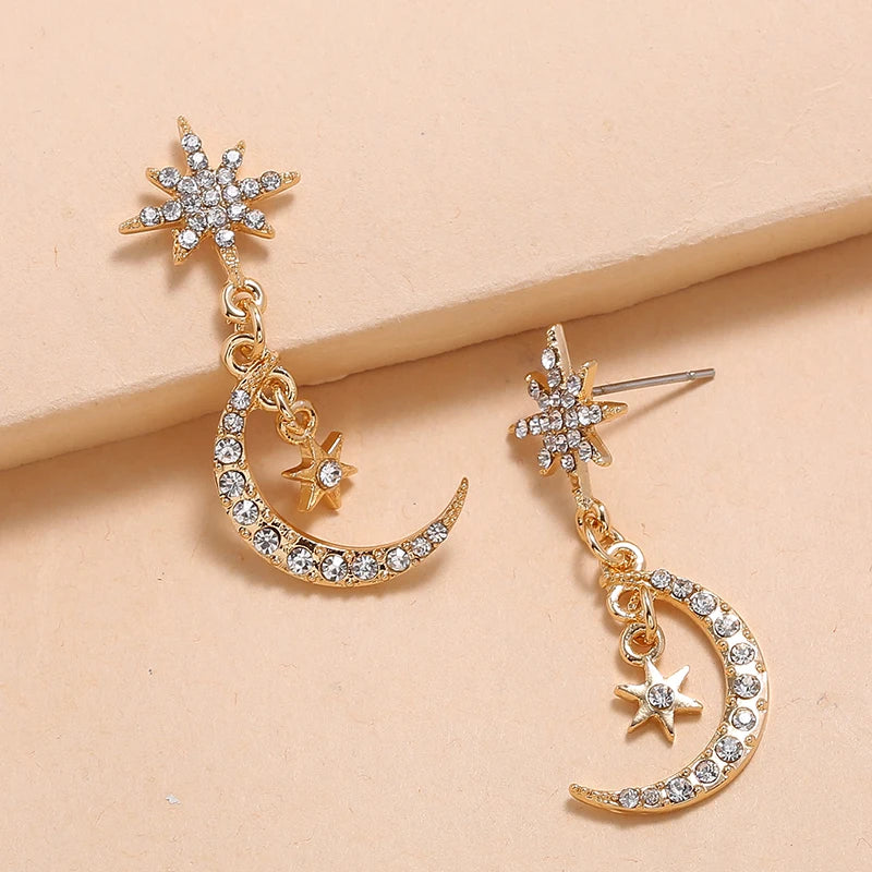 Sun and Moon Earrings / Moon Phase Earrings  / Celestial Jewelry / Crescent Earrings / Moon Earrings / Bohemian Earrings