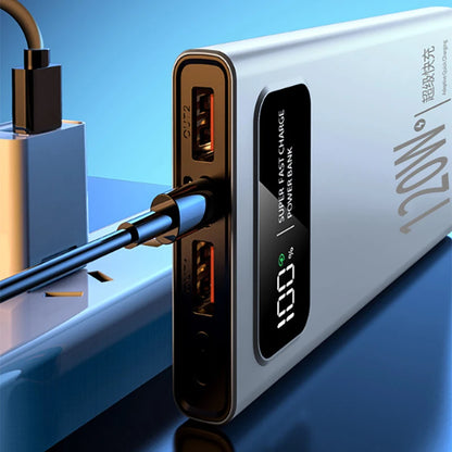 New 120W Super Fast Charging Power Bank With LED Digital Display 200000mAh Large Capacity External Battery Portable For phones