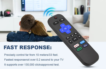 Replacement Remote Control Only for All Roku TV, Compatible for TCL Roku/Hisense Roku/Onn Roku Series Smart TVs