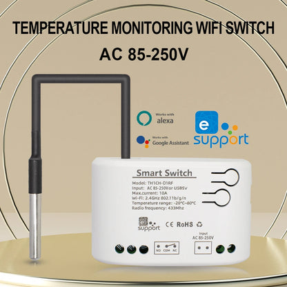 WiFi Smart Temperature Switch Ewelink Controller 2000W Intelligent Thermostat With Energy Consumption Monitor Work With Alexa
