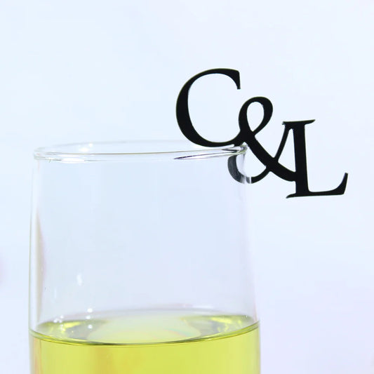 50/100pcs Personalized Drink Initial Tags Wedding Acrylic Drink Stirrers Drink Toppers For Champagne Drink Cocktail Stirrers