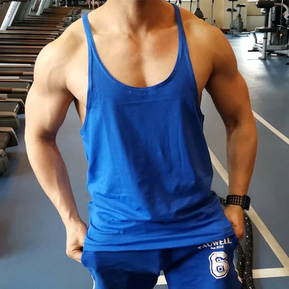 Men's Sports Gym Fitness Tank Top Y Back Fitness Lightweight Shoulder Strap Muscle Fit Tight Fitness Limit T-shirt