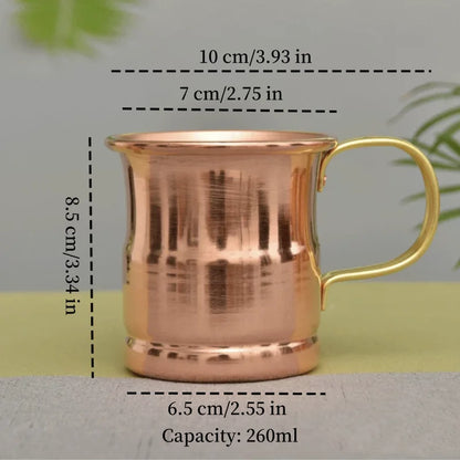 Handcrafted Beer Milk Mug Weave Handle Thickened Moscow Water Mule 360ML Breakfast Cup Drinkware Tableware Pure Copper 1 PCS