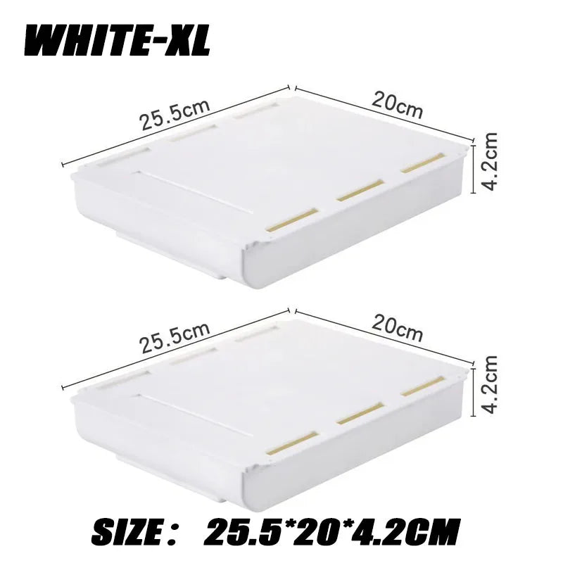 Hidden Drawer Organizer Self-Adhesive Desktop Small Drawer Cabinet Under Table Hidden Drawer Office Home Storage Tools