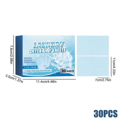 Detergent Sheets Laundry Detergent Tablets Eco-Friendly Laundry Sheets 30 Sheets Liquidless Laundry Sheets Detergent Laundry
