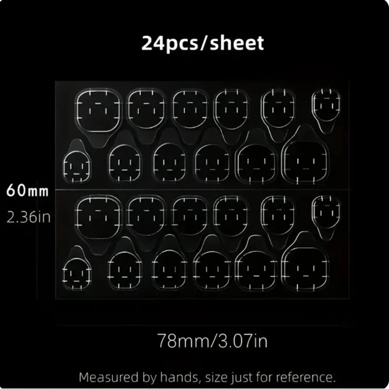 240PCS Strong Adhesive Glue Tape for Press-on Nail Tips - Double Side Adhesive Film for False Nails-Transparent