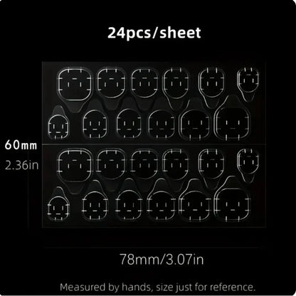 240PCS Strong Adhesive Glue Tape for Press-on Nail Tips - Double Side Adhesive Film for False Nails-Transparent