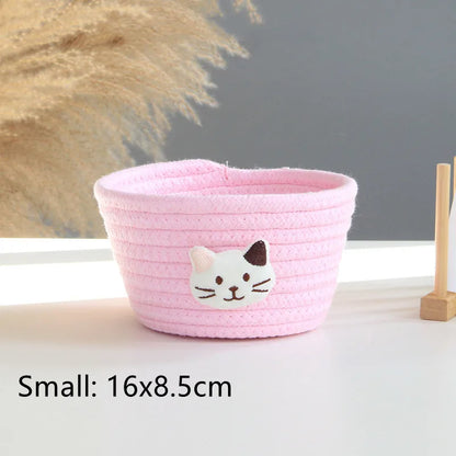 Cartoon Animals Hand Woven Storage Basket Kids Toys Desktop Organizer Sundries Storage Box Laundry Baskets storage box