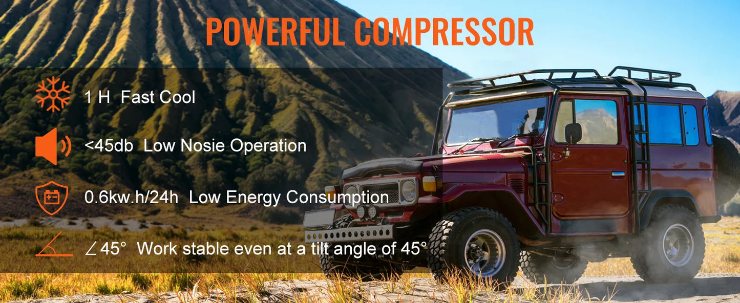 35L, 45L, 55L Car Refrigerator-Mini Fridge Freezer with Portable Compressor Cooler,Ice Box for Camping and Travelling Adventures