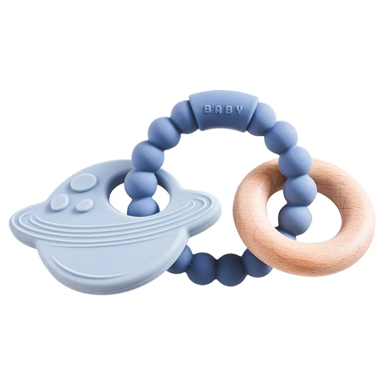 Baby Silicone Teethers Rattle Toys Newborn Chew Food Grade Teethers Training Bed Toy Baby Silicone Soothing Toy Accessories Gift