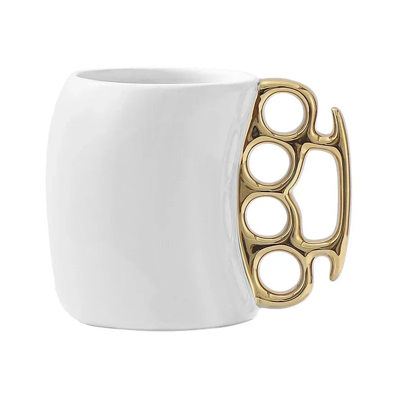 Mugs Creative Bending Fist Ring Cup Ceramic Cup Office Home Water Cup Coffee Cup Tea Cup with Handle Milk Cup