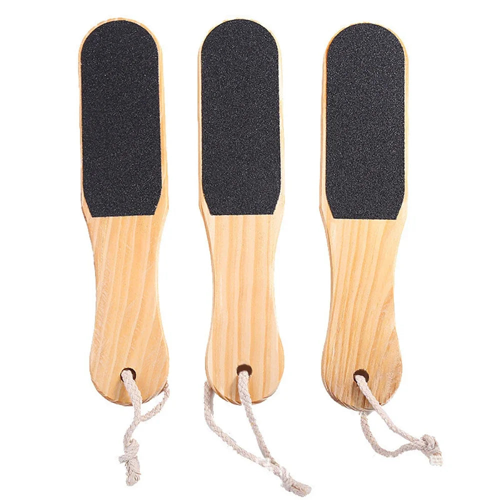 Double Sides Foot File Foot Rasp Pedicure Tools Feet Dead Skin Callus Remover Wooden Handle Foot Scrubber Sandpaper Foot Care