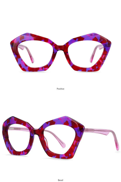 54325 Sexy Ladies Cat Eye Acetate Floral Glasses Frames Butterfly Frame Women Fashion Glasses Frame
