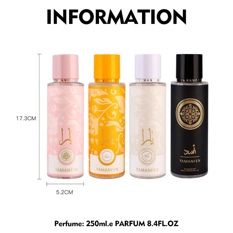 250ml Body Mist Long Duration Fruity Body Spray Perfume Natural Lasting Fragrance Body Deodorant Crush Scent Moisturize Skin New