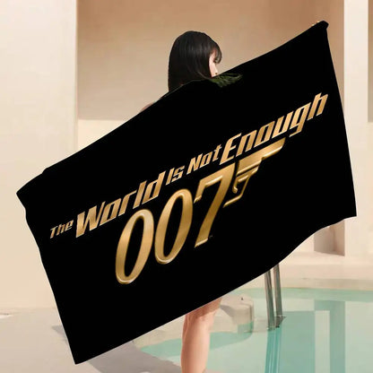 British Legend J-James B-Bond 007 Cartoon Beach Towel Cute Kawaii Room Decor Bath Girls Children Hand Towels For Bathroom Shower