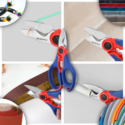 WORKPRO Electrician Scissors Wire Stripper Hand Tool Wire Stripper Wire Cable Cutter Plumbing Electrical Cable Stripper Wire