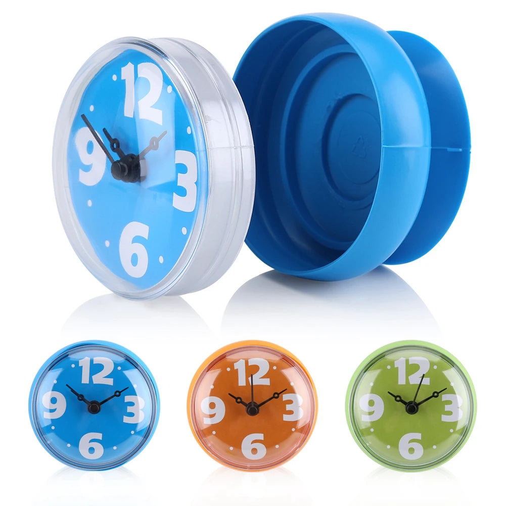 Bathroom Clock Shower Clock Waterproof Suction Wall Window Mirror Bath Shower Clock Bathroom Accessories Waterproof Clock
