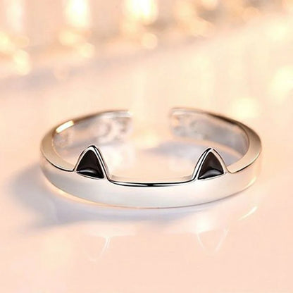Trendy Cat Paw and Ear Ring for Girls, Minimalist Indie Pet Jewelry, Open Design Finger Ring