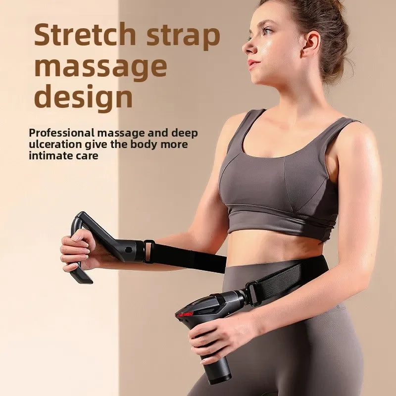 Portable Extended Handle Muscle Deep Tissue 3 in 1 Fascial Percussion Massage Gun Neck and Shoulder Back Vibration Massage Gun
