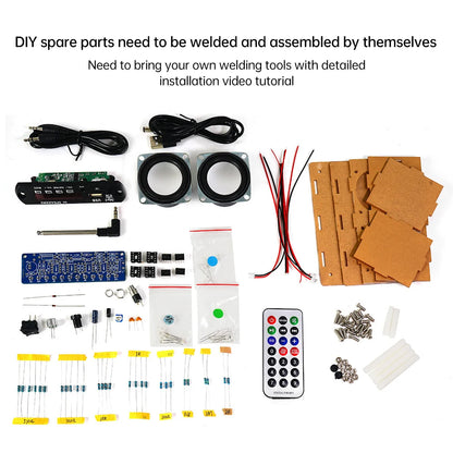87.5-108MHZ FM Radio Stereo DIY Kit Amplifier Bluetooth Speaker Spectrum Electronic Fabrication DIY Electronic Kit