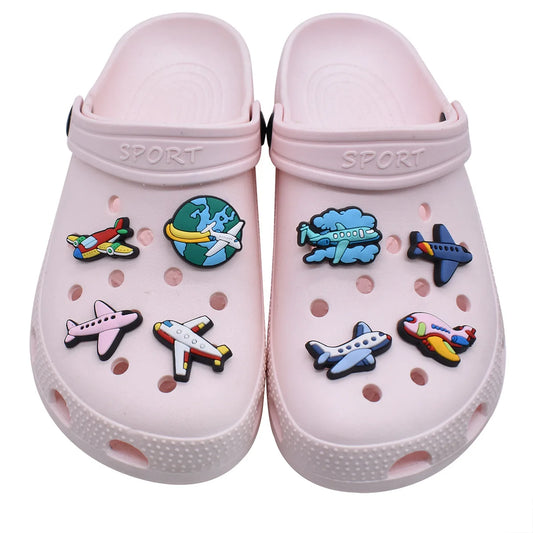 Airplane Shoe Charms for Crocs Accessories Charms Clogs Bubble Slides Shoe DIY Decoration Kids Party Gifts