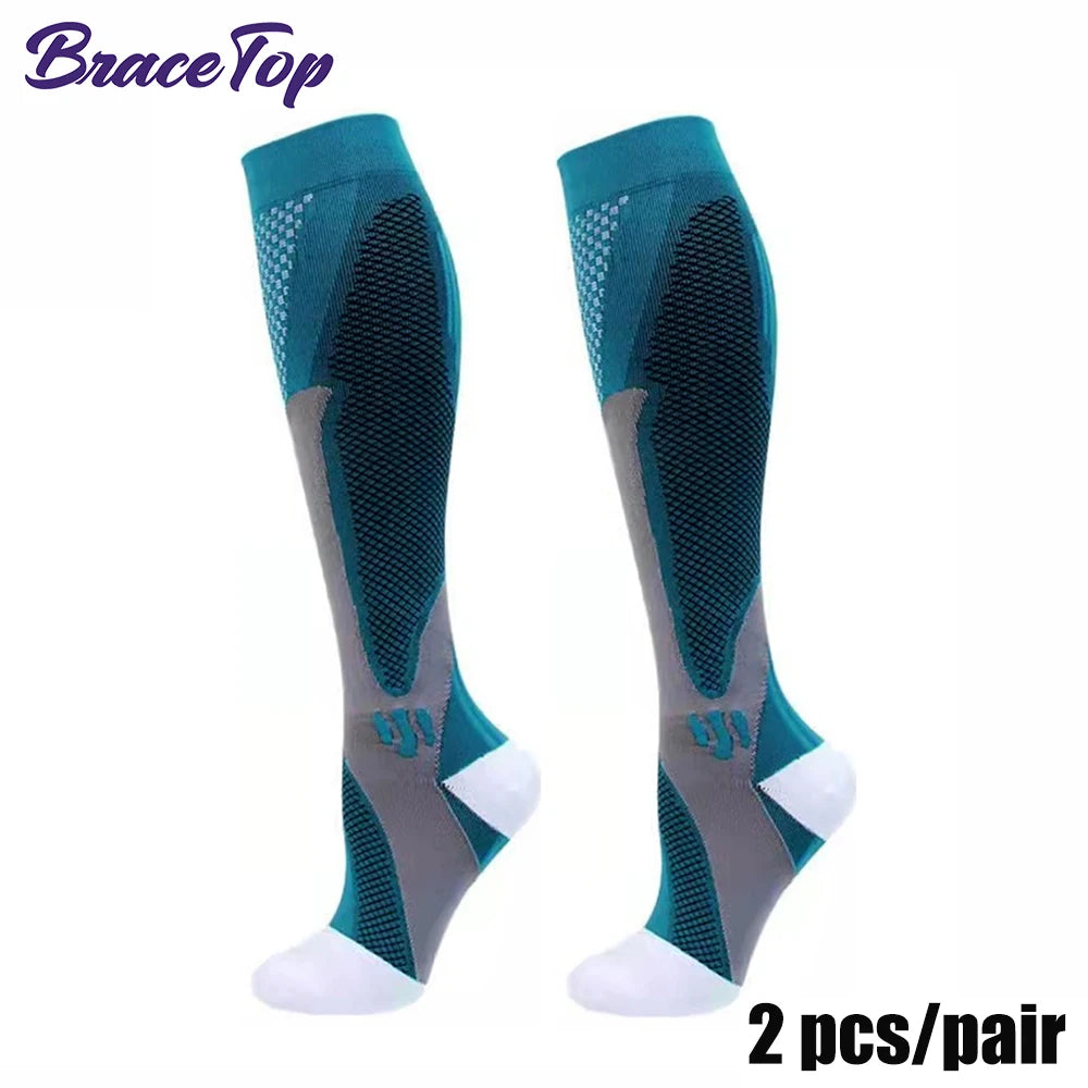 BraceTop 1 Pair Sports Stockings Compression Golf Sport Socks Medical Nursing Stockings Prevent Varicose Veins Socks Rugby Socks