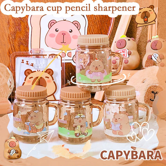kawaii stationery supplies bar teacher accessories school useful cute capybara cup pencil Sharpener aesthetic school supplies