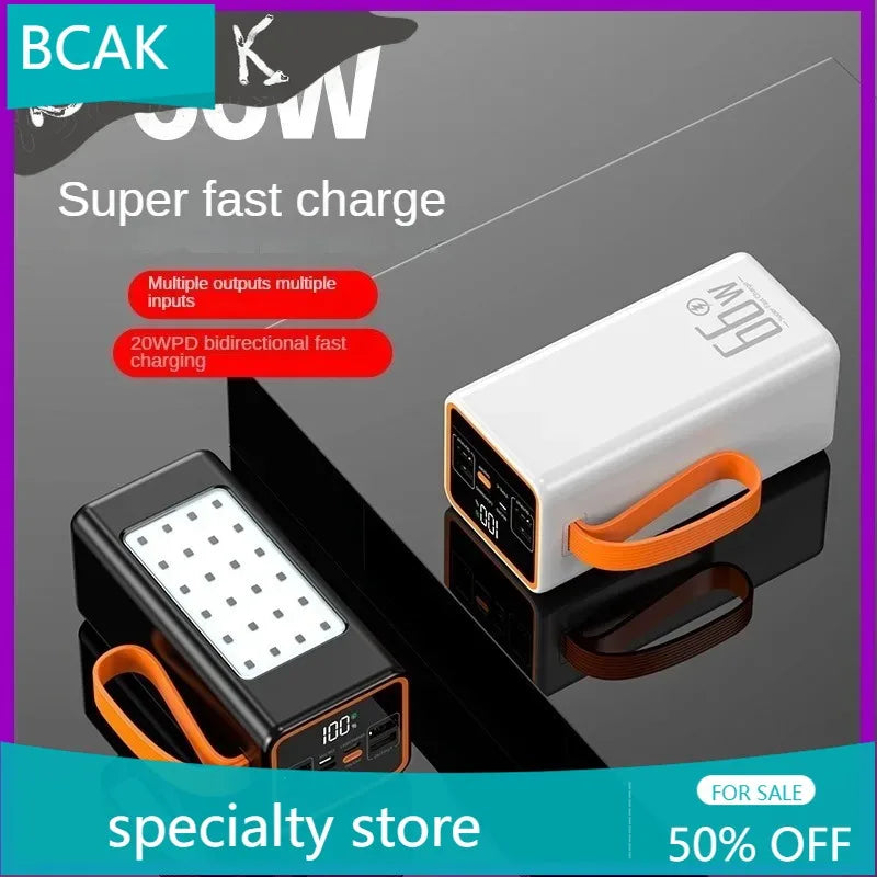 BCAK /Hot  style  500000mah 100000mah 200000mah 300000mah Upgraded Version Super power bank fast charge with LED Large Capacity