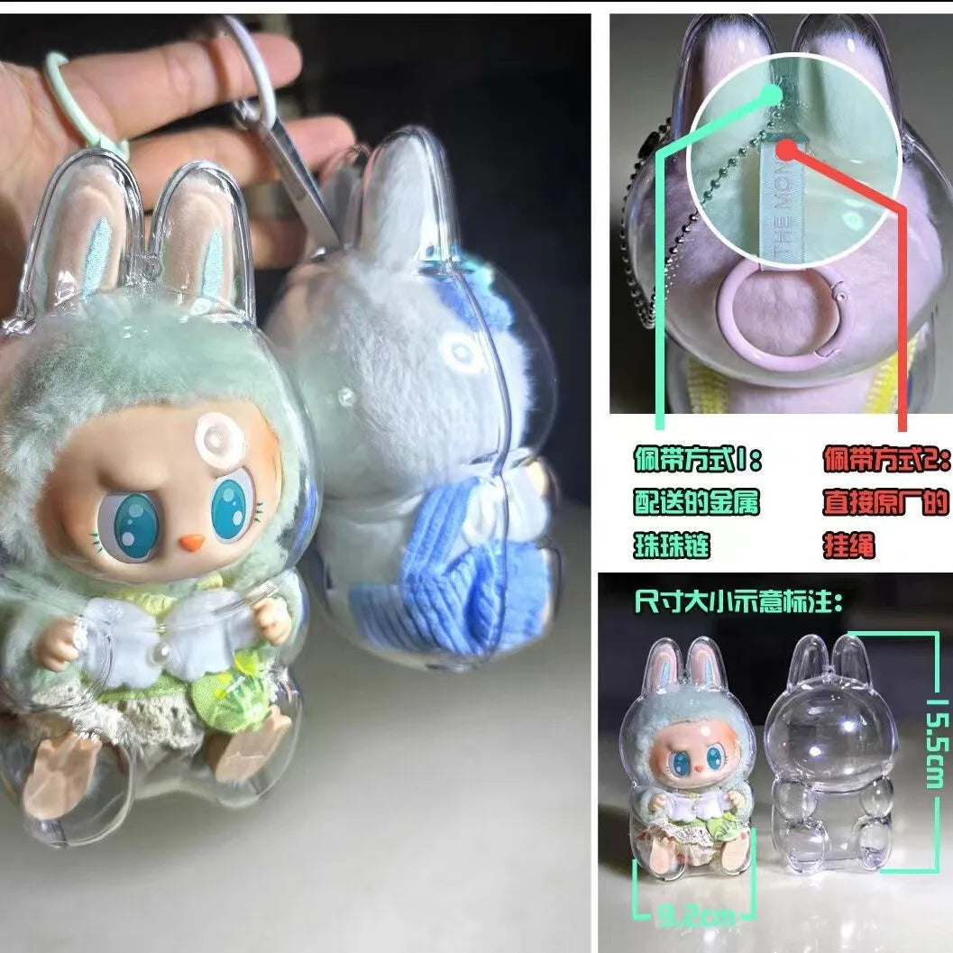 LABUBU V1 V2 transparent protective shell macaron standing protective cover dust cover doll labubu protector case