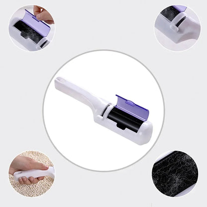 Portable Electrostatic Lint Roller Handheld Pet Hair Remover Reusable Dust Cleaner for Clothing Sofa Carpet Bed Home Travel