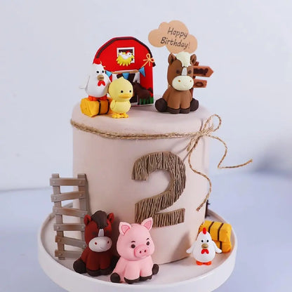 Farm Animal Cake Decoration Farm Birthday Cake Toppers Cow Pig Cake Topper for Farm Animal Baby Shower Birthday Party Decoration