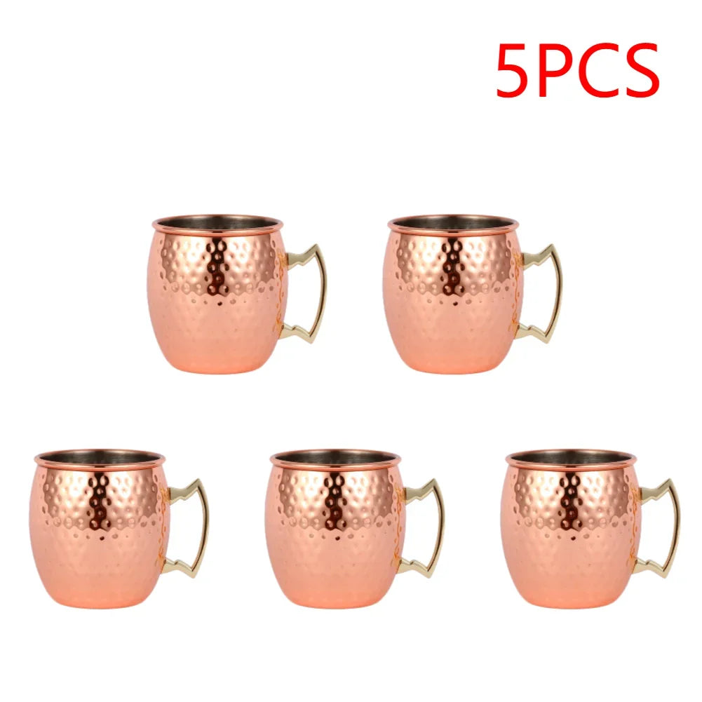 Moscow Mule Copper Mugs Metal Beer Cup Stainless Steel Copper Goblet Cocktai Wine Coffee Cup Champagne Party Bar Drinkware Tools