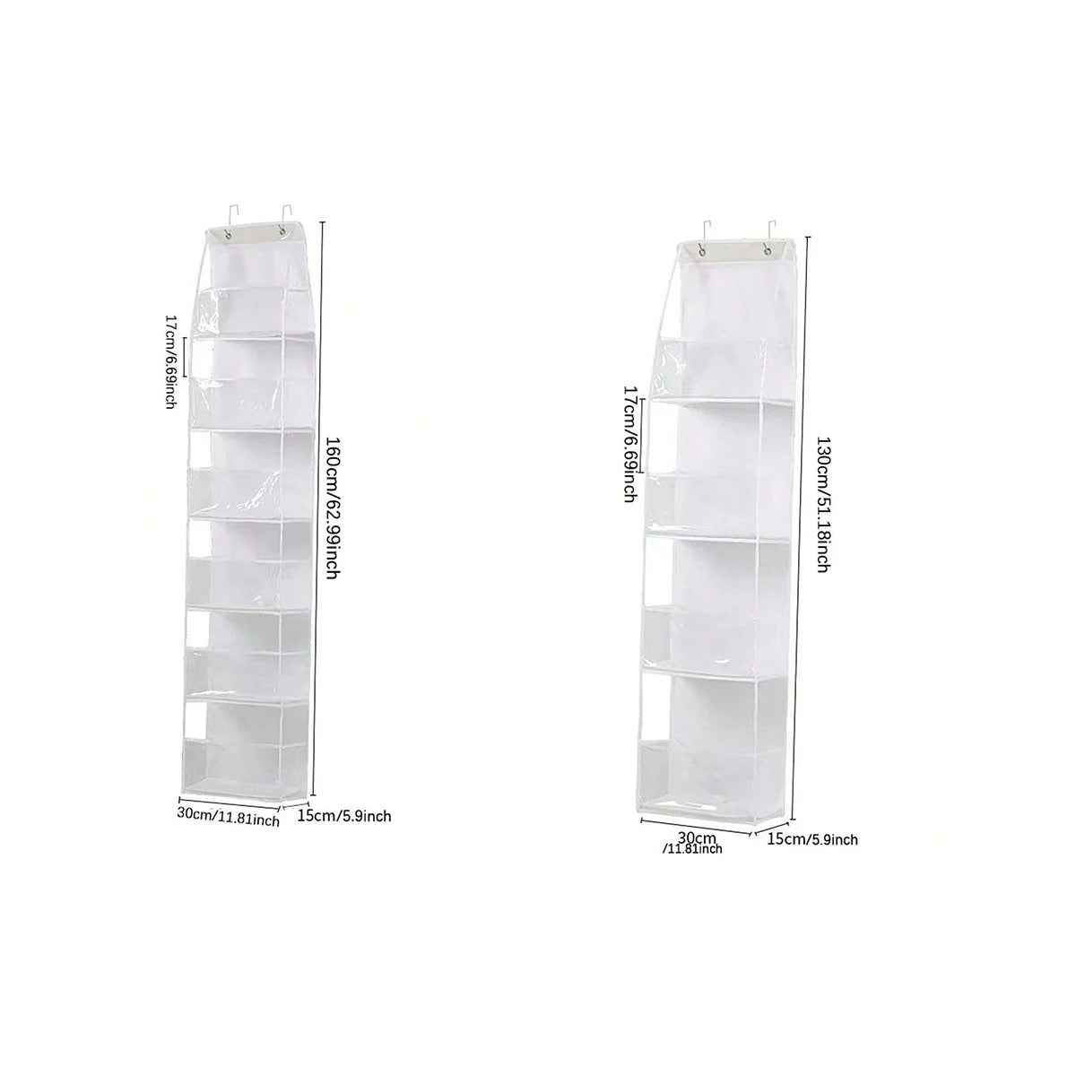 1pc/2pcs - Over-the-Door Organizer – Versatile, Foldable, Clear Wall-Mounted Storage Solution for Home Organization