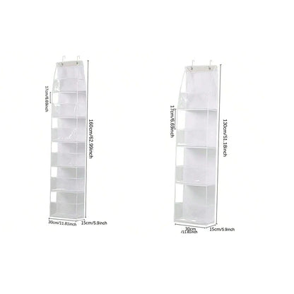 1pc/2pcs - Over-the-Door Organizer – Versatile, Foldable, Clear Wall-Mounted Storage Solution for Home Organization