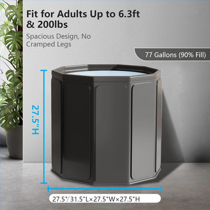 Portable Ice Bath Cold Bath Tub Ice Bath Tub for Athletes Cold Bath Plunge Tub Cold Plunge Bathtub for Shower