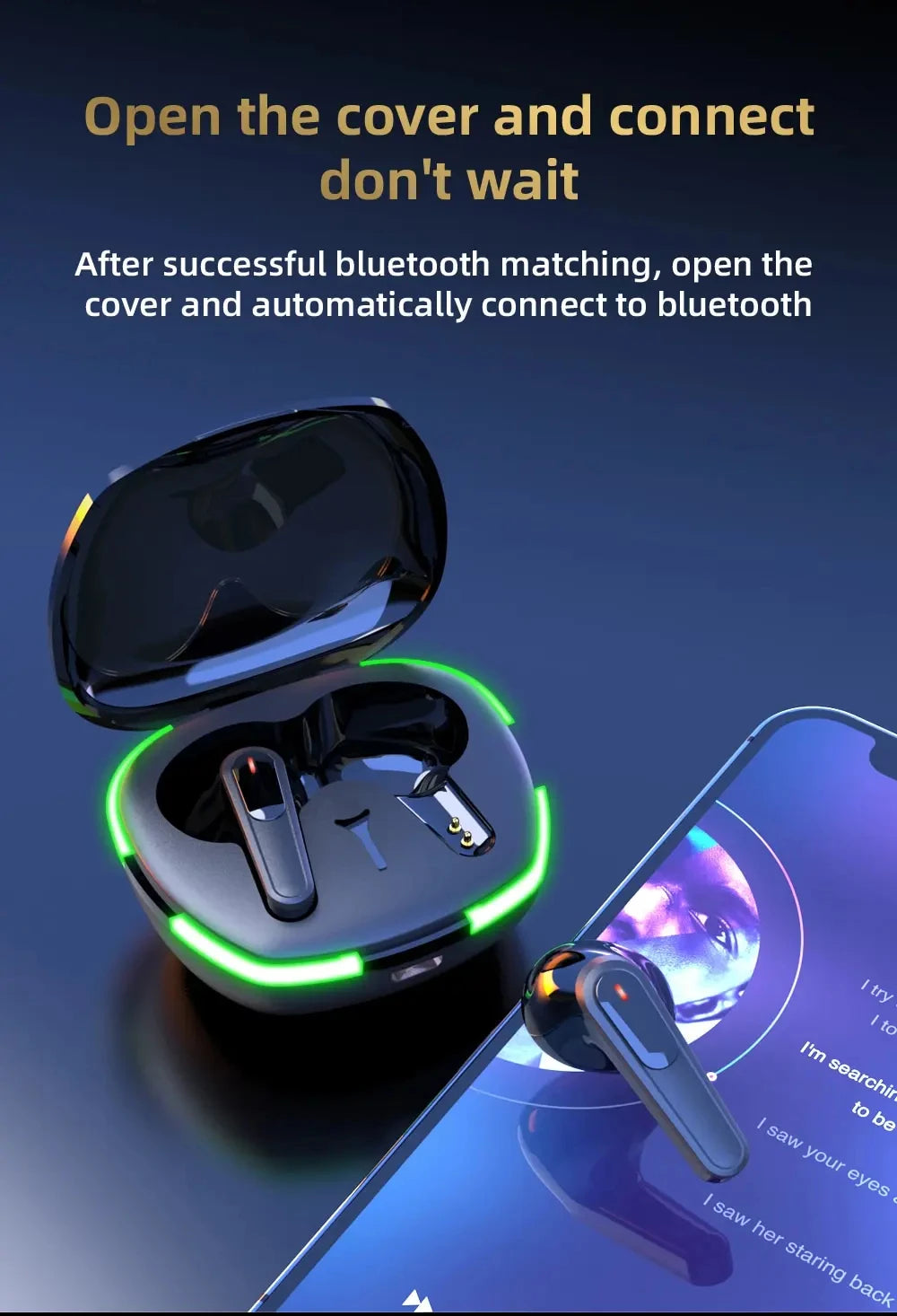 New Pro60 Binaural Wireless TWS Wireless Bluetooth Headset Mini Sports Bluetooth Headset NoiseCancelling Gaming Headset