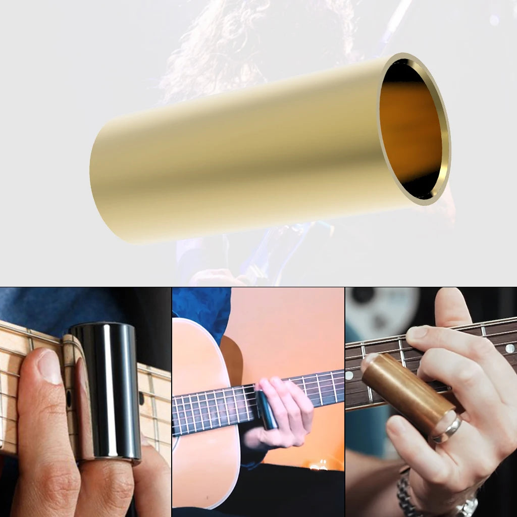 NAOMI Golden-plated Steel Guitar Slide Length 28 50 60 70 mm Stainless Slider Guitarra Smooth Edge Metal Finger Slide For Guitar