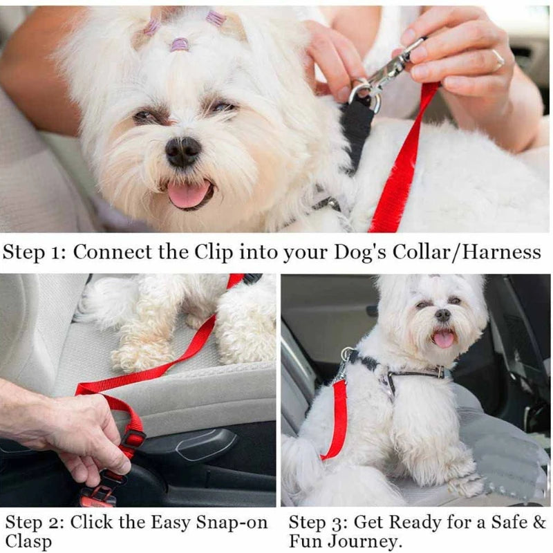 1PC Adjustable Pet Cat Dog Car Seat Belt Pet Seat Vehicle Dog Harness Lead Clip Safety Lever Nylon Colorful Traction Ddogs Leash
