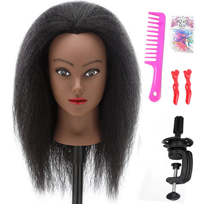 18 Inch Headdoll Mannequin Head 100% Real Human Hair for Cosmetology Manikin Doll Head Hairdresser Hairstylist Training Practice