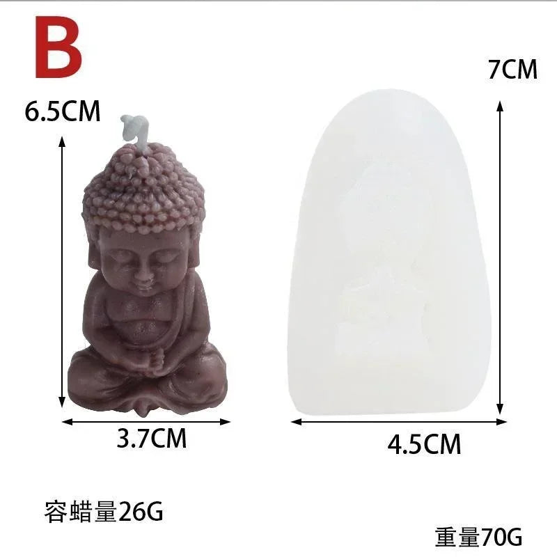 Buddha Silicone Candle Mold Church Buddha Incense Candle Plaster Decoration Mold Diy Church Candle Production Supplies