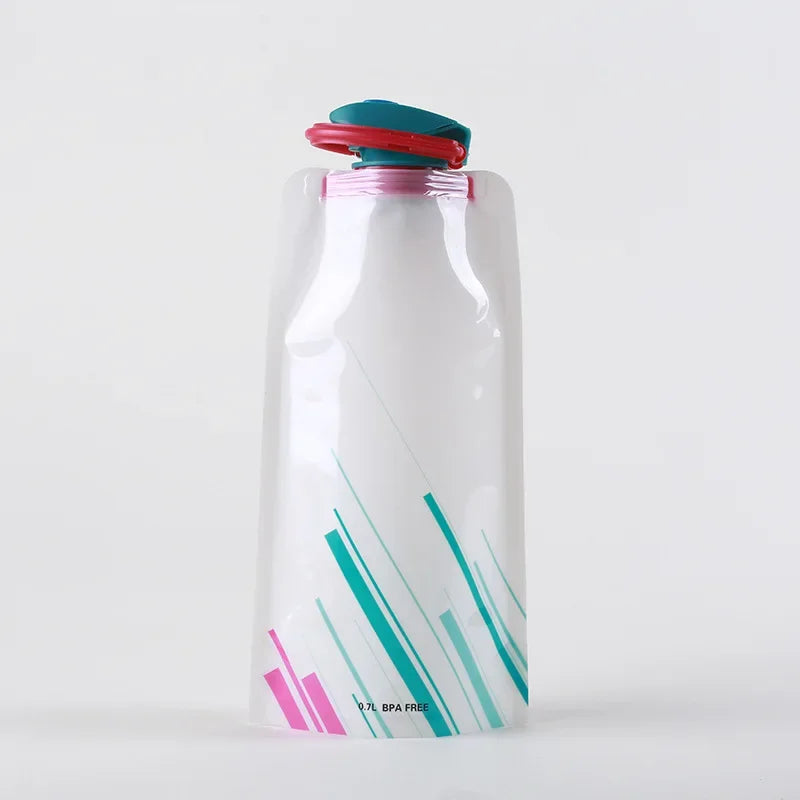 Portable Ultralight Foldable Water Bag 700ml Water Bottle Pouch Outdoor Sport Supplies Hiking Running Soft Flask Water Bottle