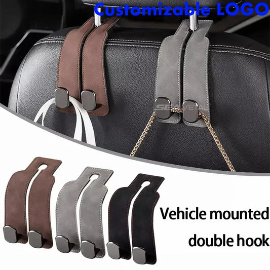 2 in 1 Car Hook For Car Rear Seat Back Hooks Headrest Hanger Clip Universal Double Hooks Holder Storage Car Interior Accessories