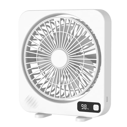 Electric Fan Portable Usb Charging Cycle Electric Fan Table Fan Digital Display 5-speed Desktop Small Fan Office Camping